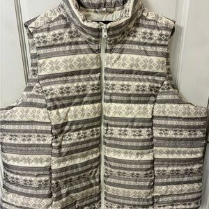 Lands' End Kids' Geometric Pattern Vest - Gray and Cream